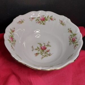 Vintage Johann Haviland Moss Rose 8.5” Round Serving Bowl Bavaria